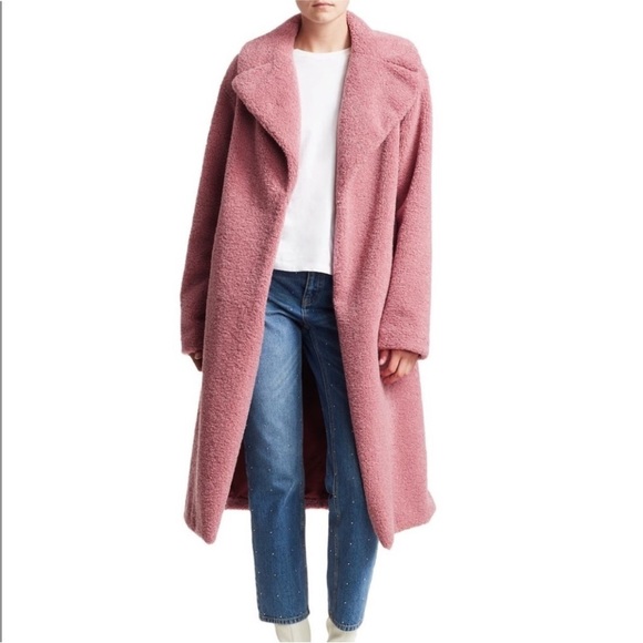 A.L.C. Harlan Open-front Faux-fur Coat In Mauve - Picture 5 of 16